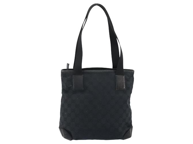 Borsa Tote GG Canvas Gucci Nera 019 0402 Auth yk19746 Nero - vista 2