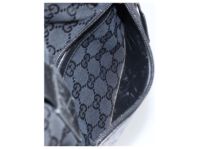 Borsa Tote GG Canvas Gucci Nera 019 0402 Auth yk19746 Nero - vista 24