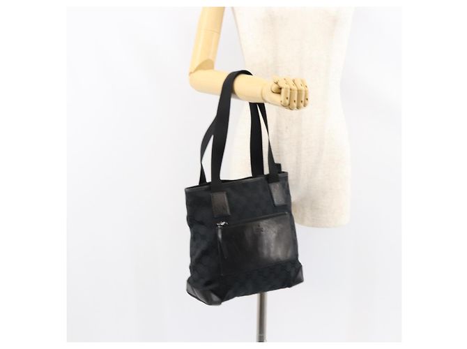Borsa Tote GG Canvas Gucci Nera 019 0402 Auth yk19746 Nero - vista 25