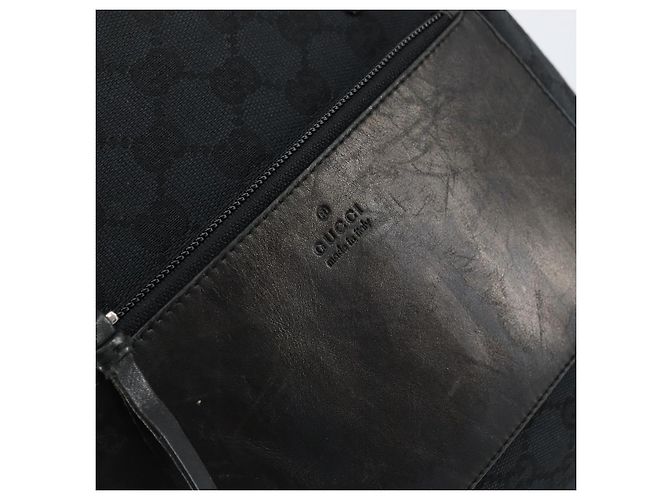 Borsa Tote GG Canvas Gucci Nera 019 0402 Auth yk19746 Nero - vista 9