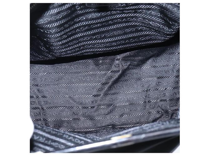 PRADA Borsa a mano in nylon nero argento Auth 150413 - vista 10