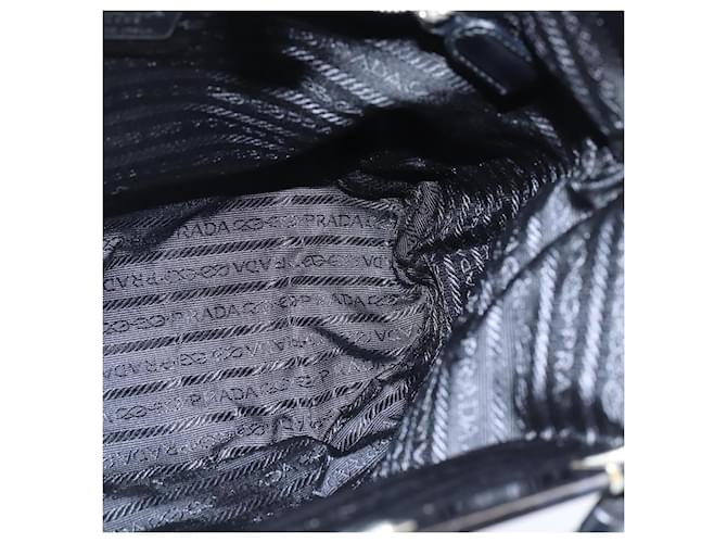 PRADA Borsa a mano in nylon nero argento Auth 150413 - vista 20