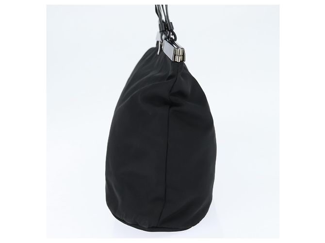 PRADA Borsa a mano in nylon nero argento Auth 150413 - vista 4