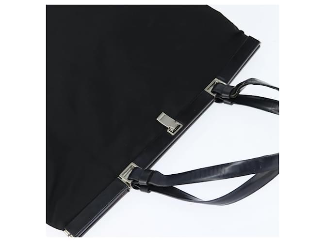 PRADA Borsa a mano in nylon nero argento Auth 150413 - vista 6