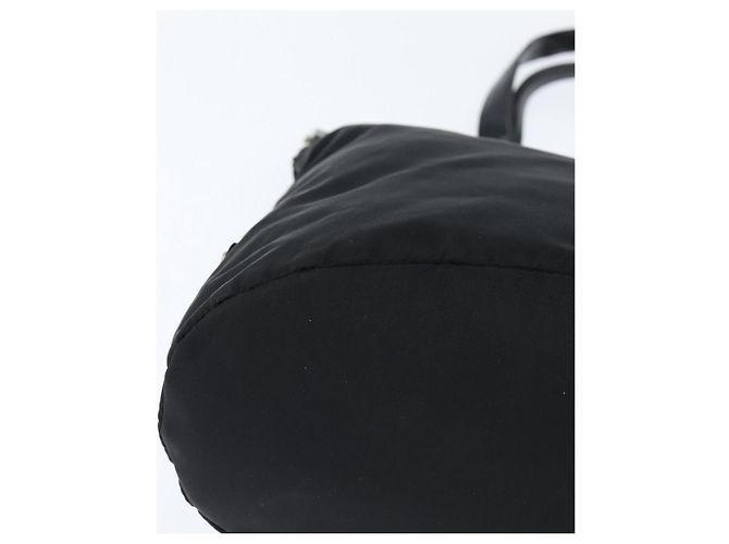 PRADA Borsa a mano in nylon nero argento Auth 150413 - vista 8