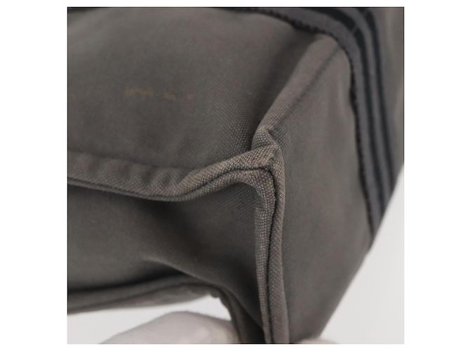 Hermès HERMES Borsa Fourre Tout PM Tela Grigia Argento Auth 144332 Marrone - vista 10