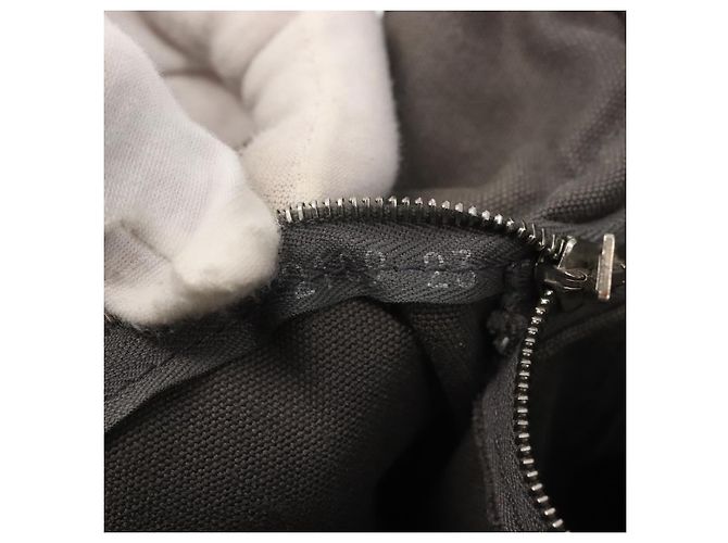 Hermès HERMES Borsa Fourre Tout PM Tela Grigia Argento Auth 144332 Marrone - vista 12