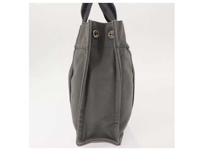 Hermès HERMES Borsa Fourre Tout PM Tela Grigia Argento Auth 144332 Marrone - vista 4