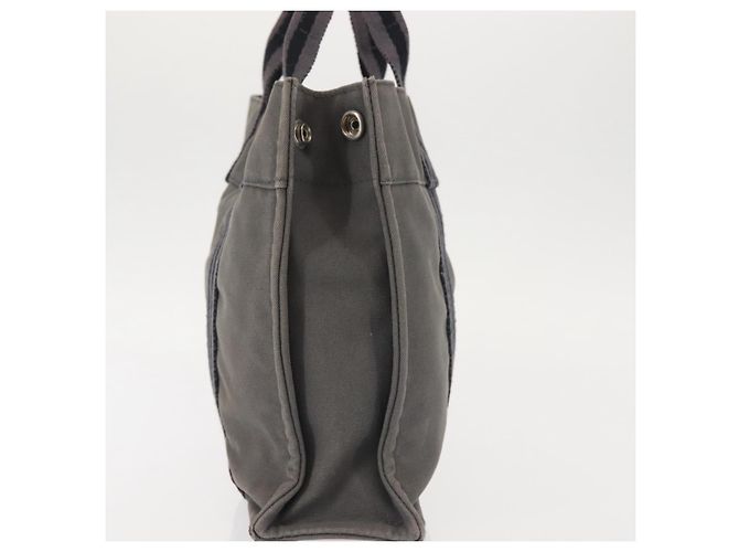 Hermès HERMES Borsa Fourre Tout PM Tela Grigia Argento Auth 144332 Marrone - vista 5