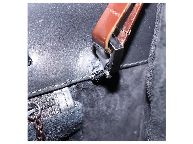 Borsa a mano in pelle GUCCI 2 in 1 Nera 001 2058 1853 6 Auth 145484 - vista 10