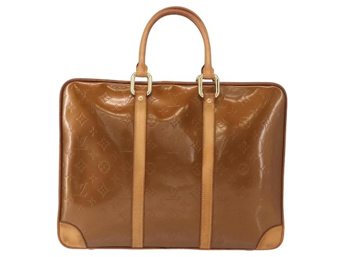 LOUIS VUITTON Borsa a Mano Monogram Vernis Van Damme Bronzo M91125 LV Auth ep11640 - vista 2