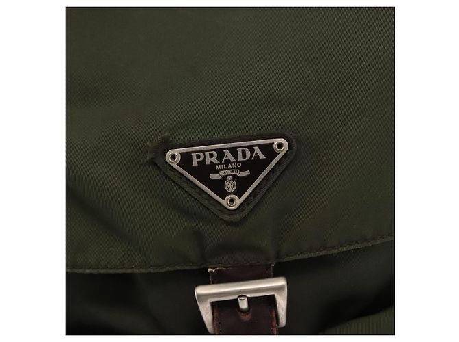 PRADA Backpack Nylon Khaki Silver Auth 151269 Silvery - view 22