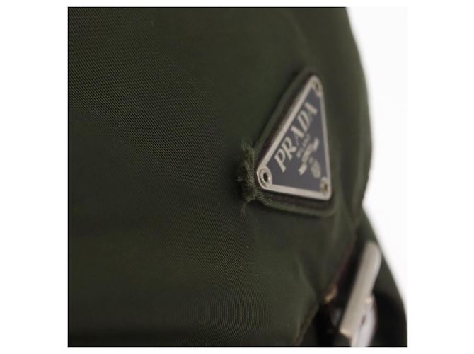 PRADA Backpack Nylon Khaki Silver Auth 151269 Silvery - view 23