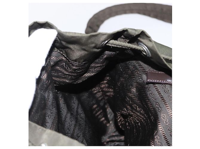 PRADA Backpack Nylon Khaki Silver Auth 151269 Silvery - view 27