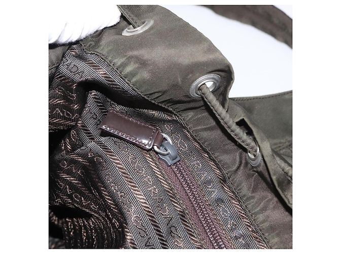 PRADA Backpack Nylon Khaki Silver Auth 151269 Silvery - view 28