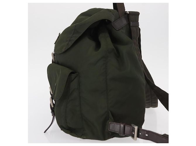 PRADA Backpack Nylon Khaki Silver Auth 151269 Silvery - view 3