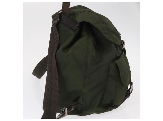 PRADA Backpack Nylon Khaki Silver Auth 151269 Silvery - view 4