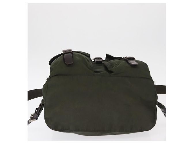 PRADA Backpack Nylon Khaki Silver Auth 151269 Silvery - view 5