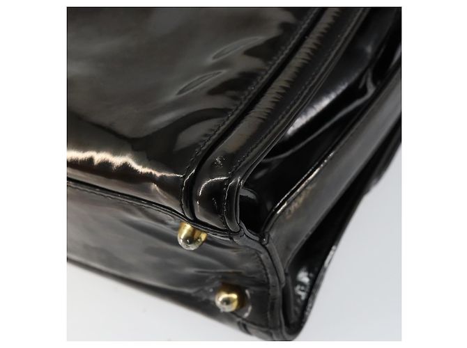 Borsa a Spalla CHANEL Smalto Nero Oro CC Auth bs30719 D'oro - vista 16