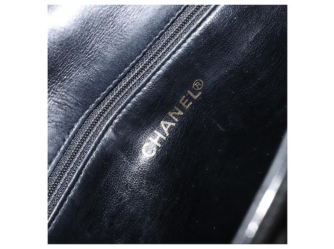 Borsa a Spalla CHANEL Smalto Nero Oro CC Auth bs30719 D'oro - vista 18