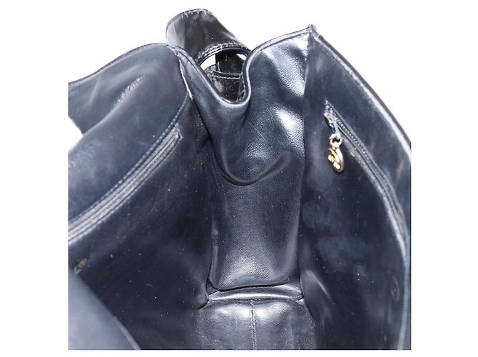 Borsa a Spalla CHANEL Smalto Nero Oro CC Auth bs30719 D'oro - vista 19