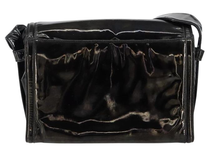 Borsa a Spalla CHANEL Smalto Nero Oro CC Auth bs30719 D'oro - vista 2