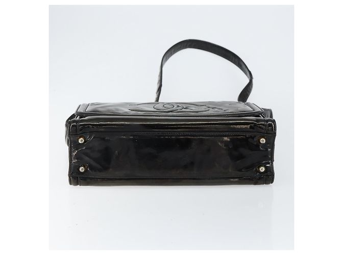 Borsa a Spalla CHANEL Smalto Nero Oro CC Auth bs30719 D'oro - vista 5
