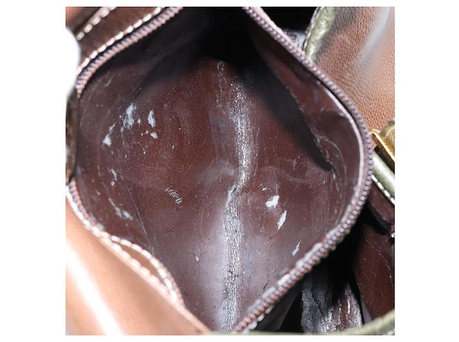 LOEWE Borsa a Spalla Anagram Pelle Oro Marrone Auth ep11747 D'oro - vista 12