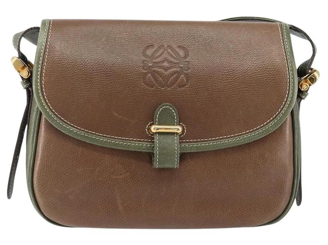 LOEWE Borsa a Spalla Anagram Pelle Oro Marrone Auth ep11747 D'oro - vista 13