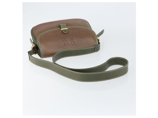 LOEWE Borsa a Spalla Anagram Pelle Oro Marrone Auth ep11747 D'oro - vista 7