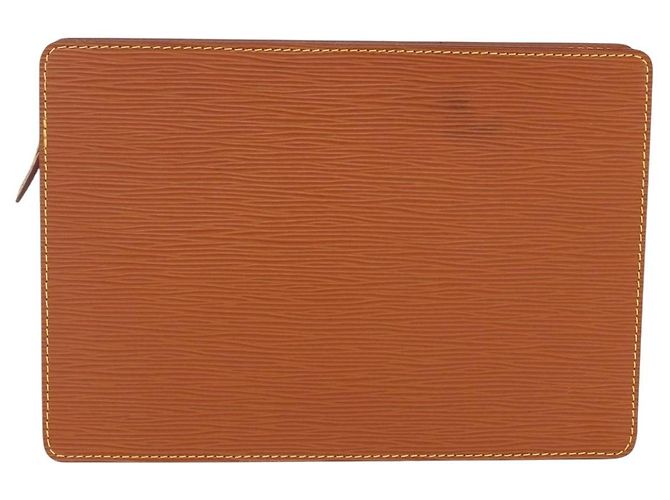 LOUIS VUITTON Pochette Uomo Epi Borsa Marrone Zipangu Oro M52528 Auth ep11759 - vista 2
