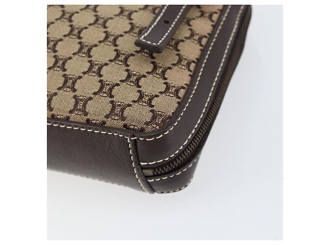 Céline Borsa a Spalla in Tela Macadam CELINE Beige Oro Auth ep11932 D'oro - vista 10