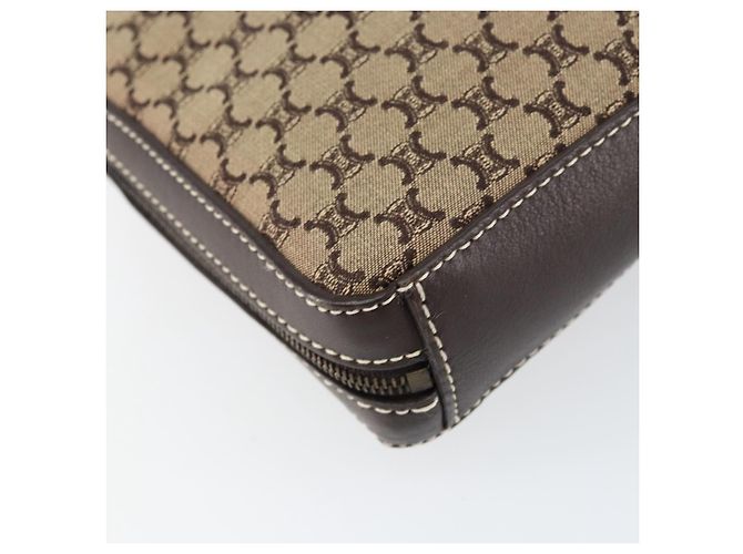 Céline Borsa a Spalla in Tela Macadam CELINE Beige Oro Auth ep11932 D'oro - vista 11