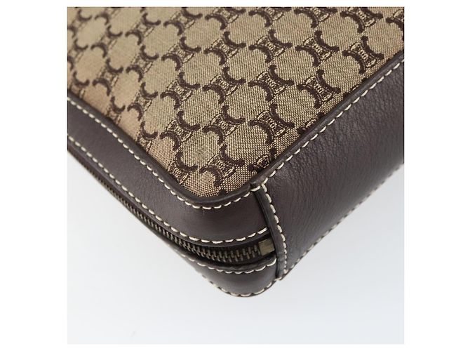 Céline Borsa a Spalla in Tela Macadam CELINE Beige Oro Auth ep11932 D'oro - vista 13
