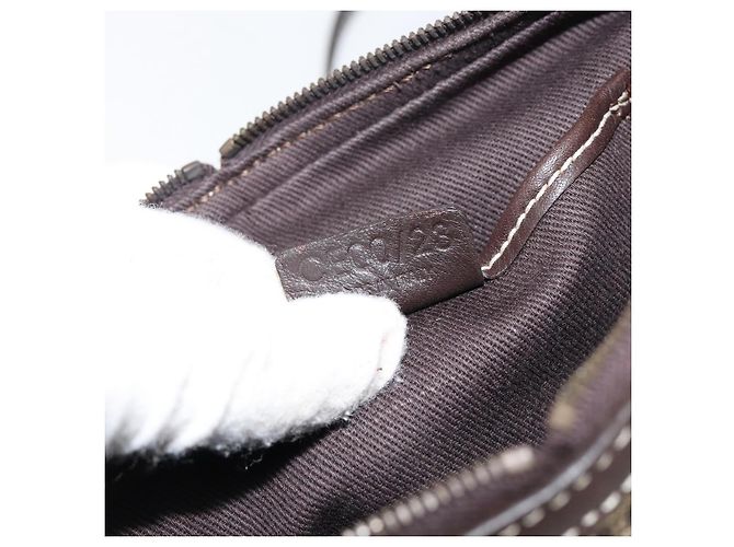 Céline Borsa a Spalla in Tela Macadam CELINE Beige Oro Auth ep11932 D'oro - vista 21