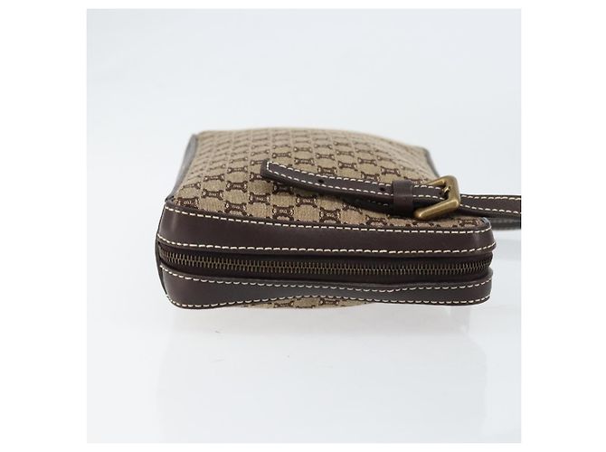 Céline Borsa a Spalla in Tela Macadam CELINE Beige Oro Auth ep11932 D'oro - vista 4