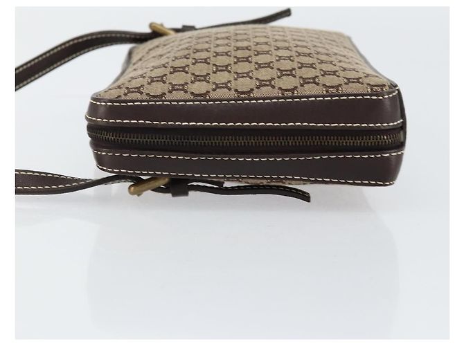 Céline Borsa a Spalla in Tela Macadam CELINE Beige Oro Auth ep11932 D'oro - vista 5
