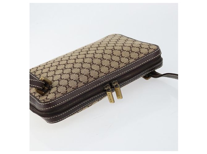 Céline Borsa a Spalla in Tela Macadam CELINE Beige Oro Auth ep11932 D'oro - vista 6