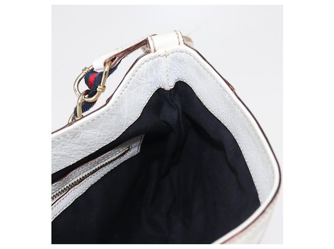 Sac à bandoulière en cuir Gucci Sherry Line avec chaîne blanche et dorée 153011 Auth ep11925 - vue 18