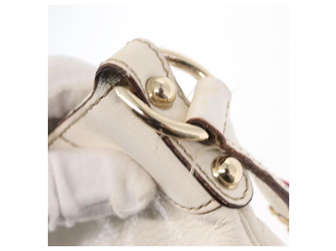 Sac à bandoulière en cuir Gucci Sherry Line avec chaîne blanche et dorée 153011 Auth ep11925 - vue 23