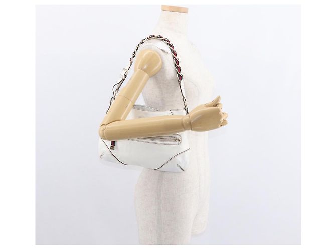 Sac à bandoulière en cuir Gucci Sherry Line avec chaîne blanche et dorée 153011 Auth ep11925 - vue 24