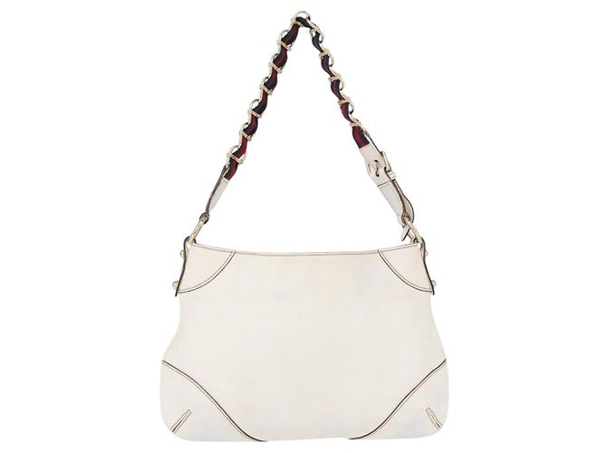 Sac à bandoulière en cuir Gucci Sherry Line avec chaîne blanche et dorée 153011 Auth ep11925 - vue 3