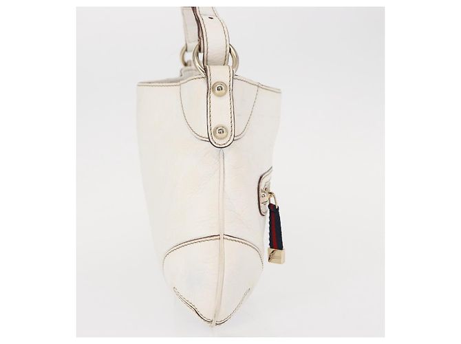 Sac à bandoulière en cuir Gucci Sherry Line avec chaîne blanche et dorée 153011 Auth ep11925 - vue 5