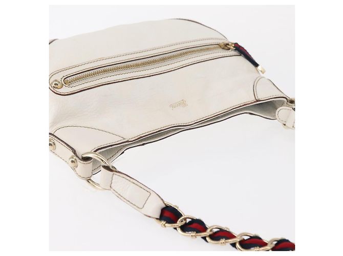 Sac à bandoulière en cuir Gucci Sherry Line avec chaîne blanche et dorée 153011 Auth ep11925 - vue 6