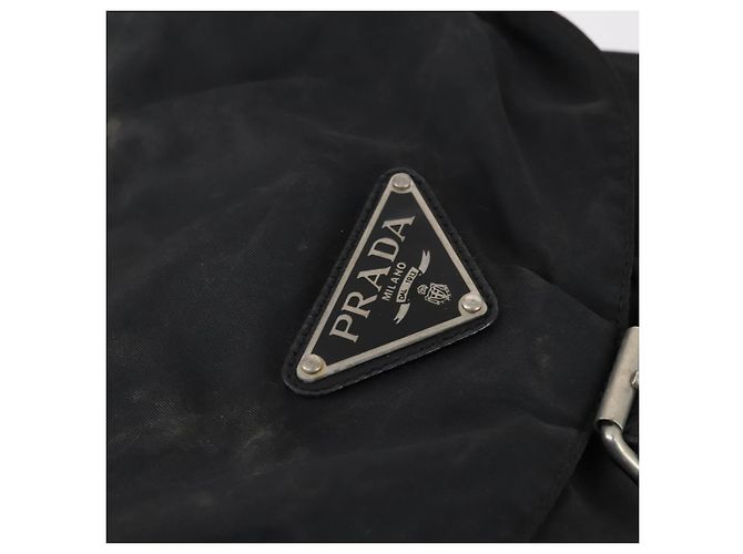 PRADA Backpack Nylon Black Silver Auth bs30573 Silvery - view 17