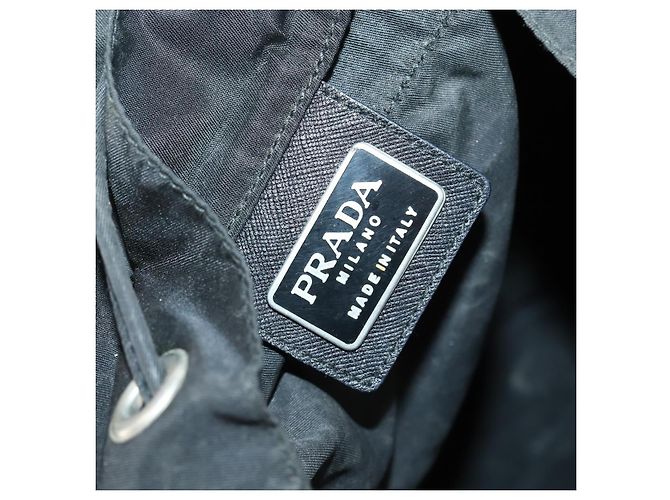PRADA Backpack Nylon Black Silver Auth bs30573 Silvery - view 20