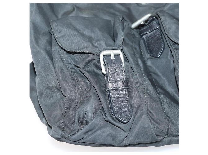 PRADA Backpack Nylon Black Silver Auth bs30573 Silvery - view 23