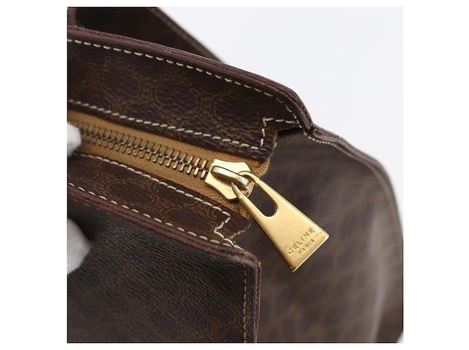 Céline CELINE Macadam Canvas Tote Bag PVC Braun Gold Auth ep11810 Golden - Ansicht 14