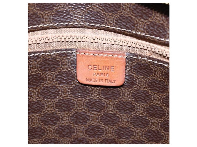 Céline CELINE Macadam Canvas Tote Bag PVC Braun Gold Auth ep11810 Golden - Ansicht 16