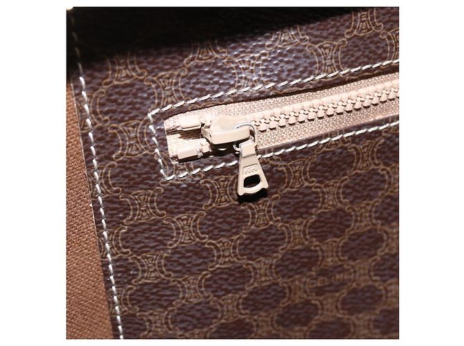 Céline CELINE Macadam Canvas Tote Bag PVC Braun Gold Auth ep11810 Golden - Ansicht 17